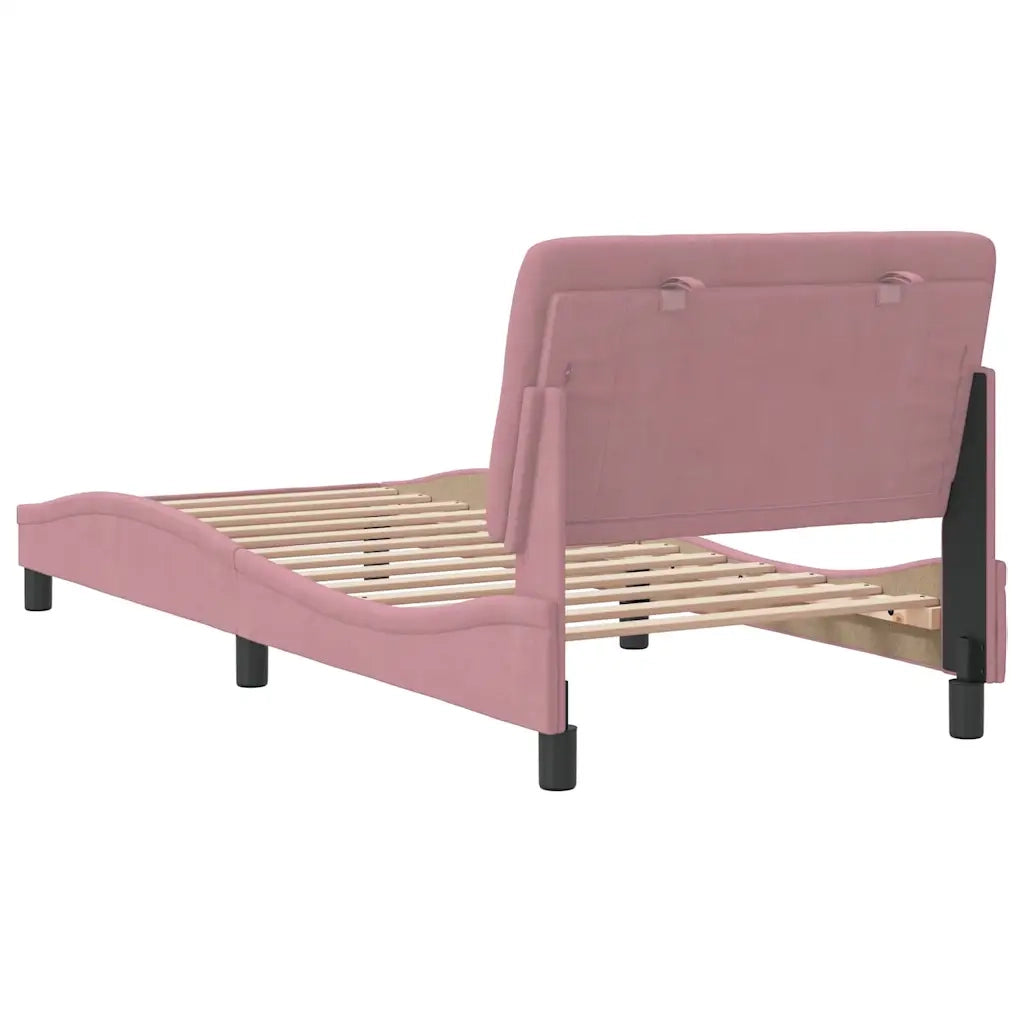 Giroletto senza Materasso Rosa 90x200 cm in Velluto