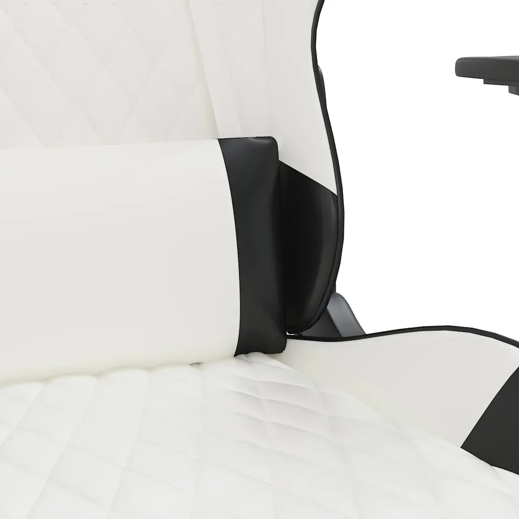 Sedia da Gaming Massaggiante Bianco e Nero in Similpelle 345520