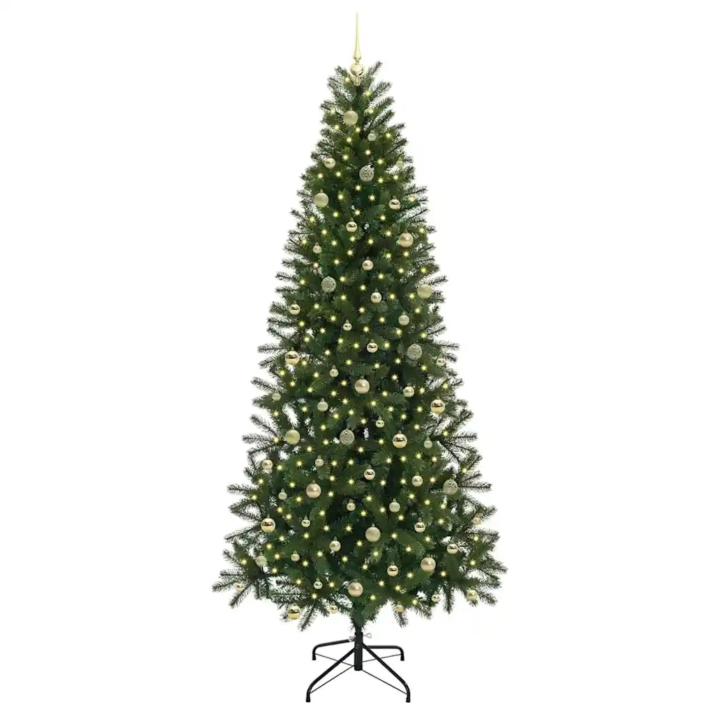 Albero di Natale artificiale con 300 LED Verde 240 cm PE e PVC