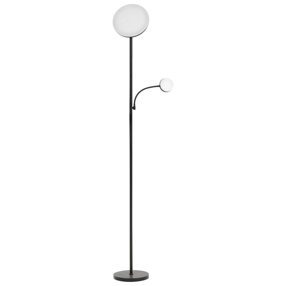 Lampada da terra a LED con base in metallo nera, dimmer e telecomando per ufficio in stile moderno