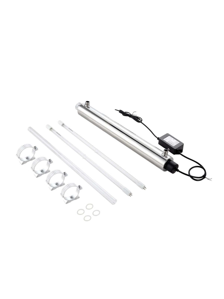 Purificatore d'Acqua UV SDE-025 25W 220V, Filtro in Acciaio Inox 304 22,7 L/min, per Tutta Casa e Fai da Te, 595x64x93 mm
