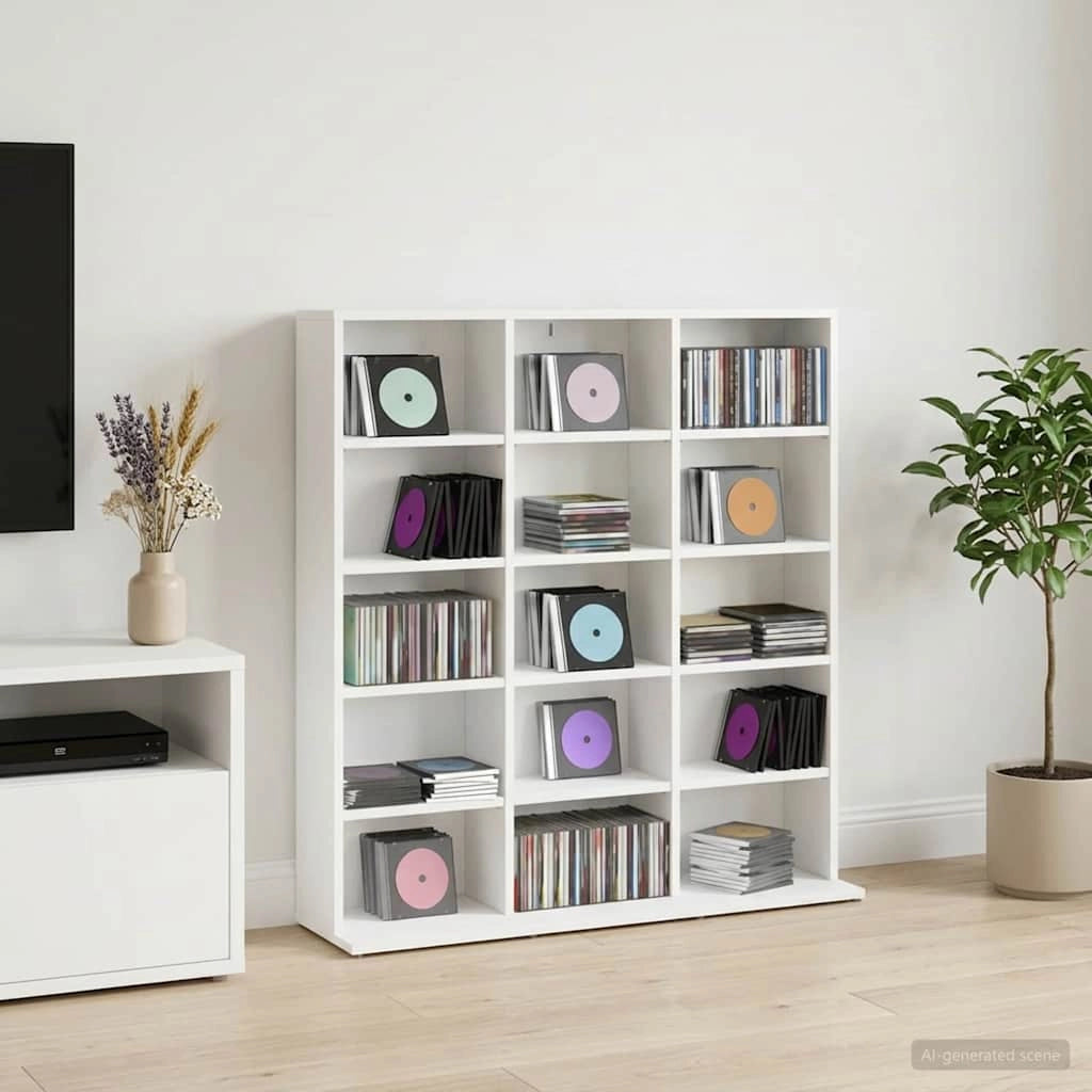 Mobile per CD Bianco 96 x 23,5 x 97,5 cm Legno ingegnerizzato 8012666