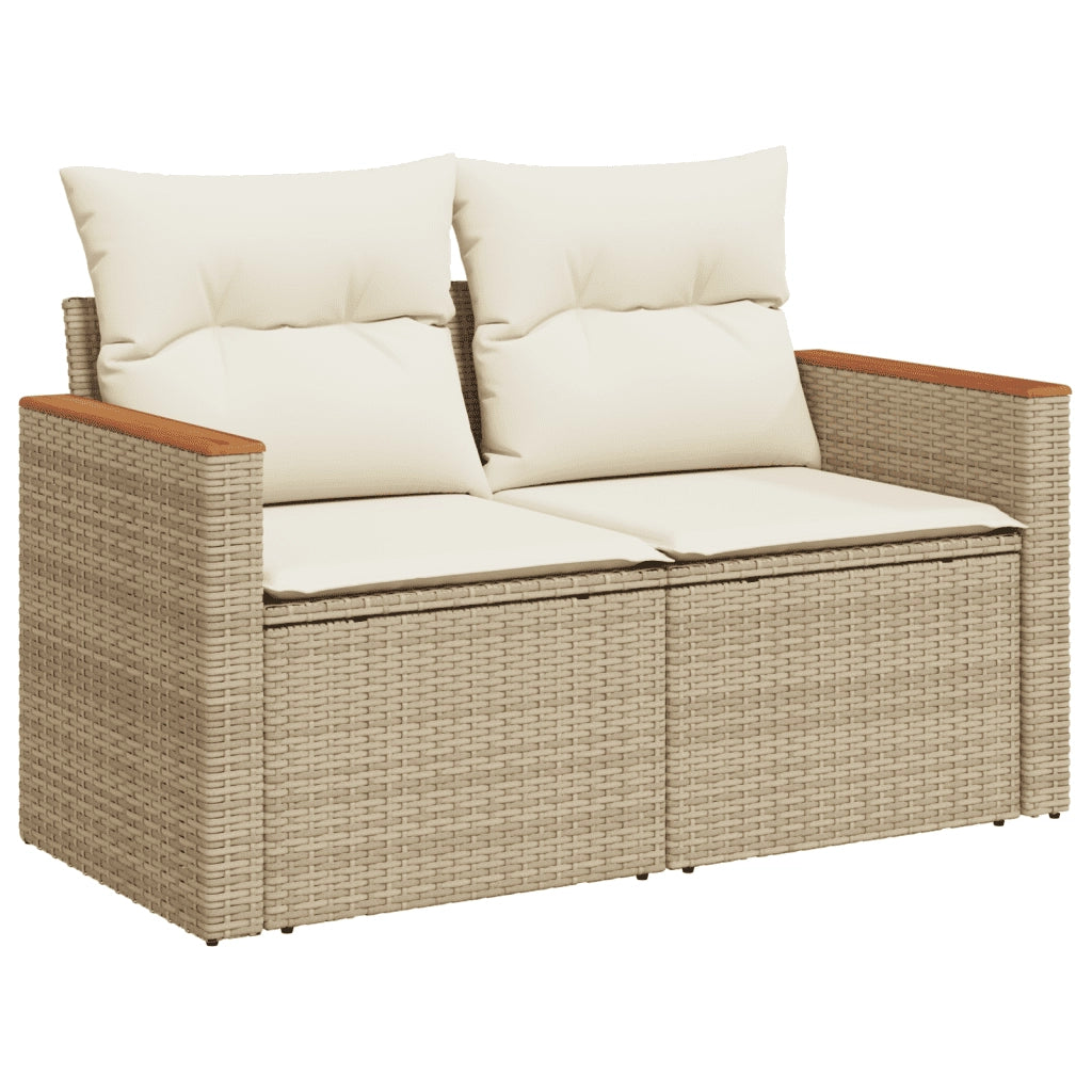 Set Divano da Giardino 6 pz con Cuscini Beige in Polyrattan 3273081