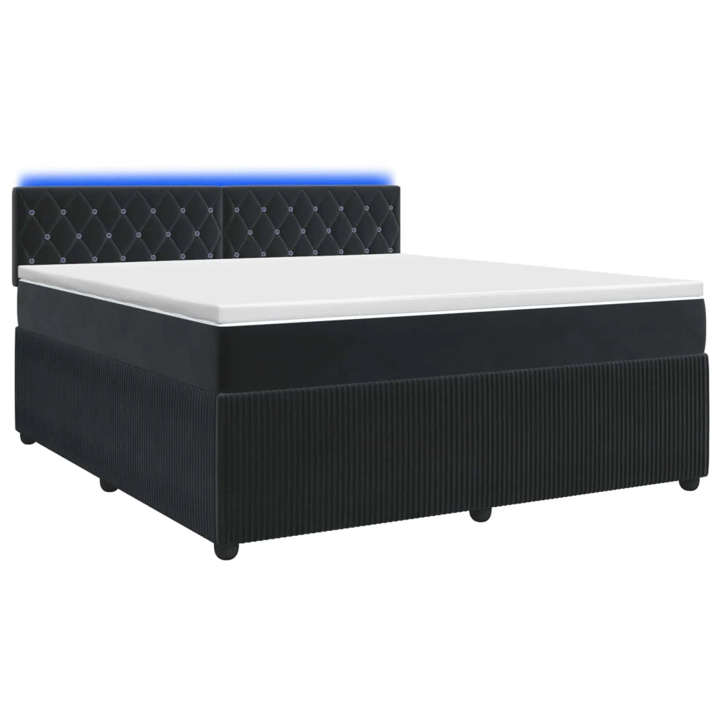 Letto box spring con materasso Nero 180 x 200 cm Velluto 3453187