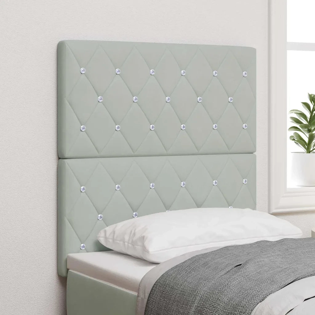 Testiera | Testata Grigio chiaro 80 cm Velluto
