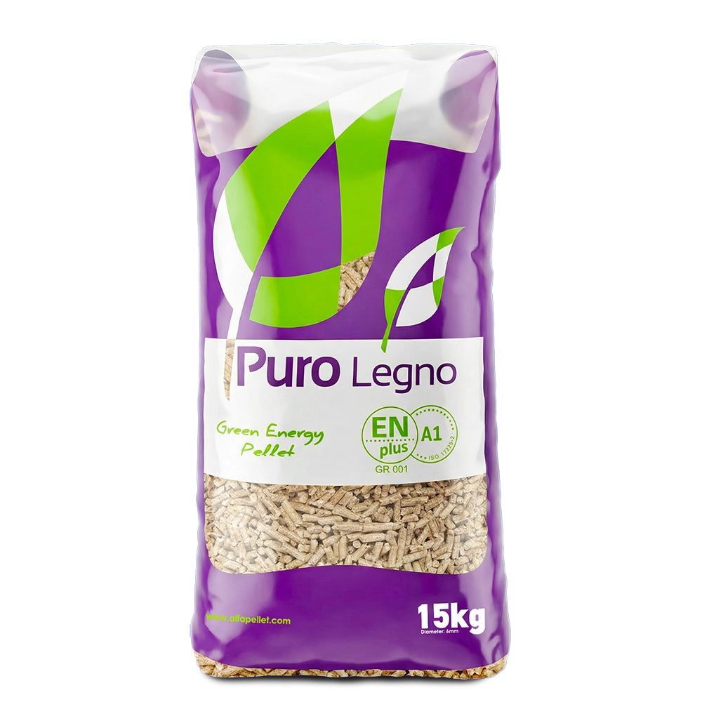 Pellet puro legno green energy en plus a1 sacco da 15 kg Ø 6 mm