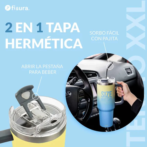 Thermos XXL con scritta "Size matters"