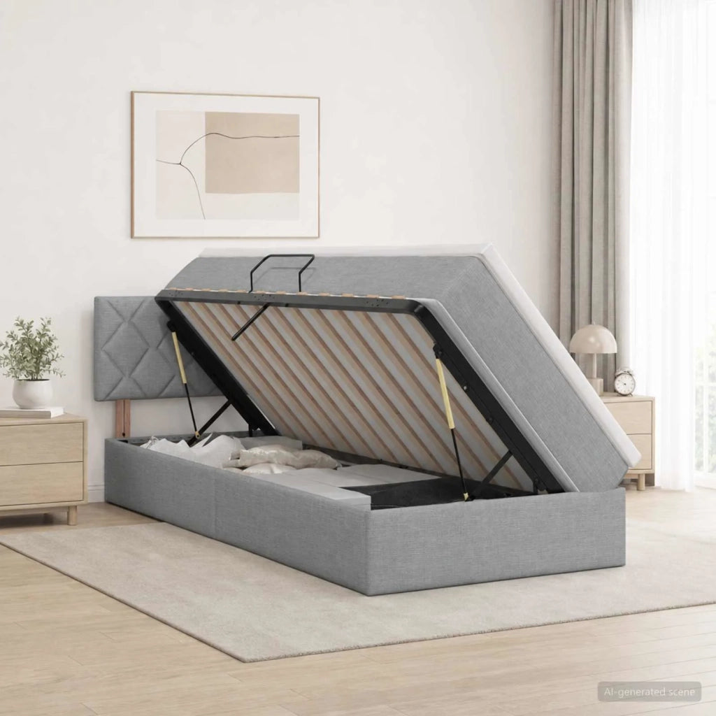 Letto con contenitore LED e materasso Grigio Chiaro 3459105