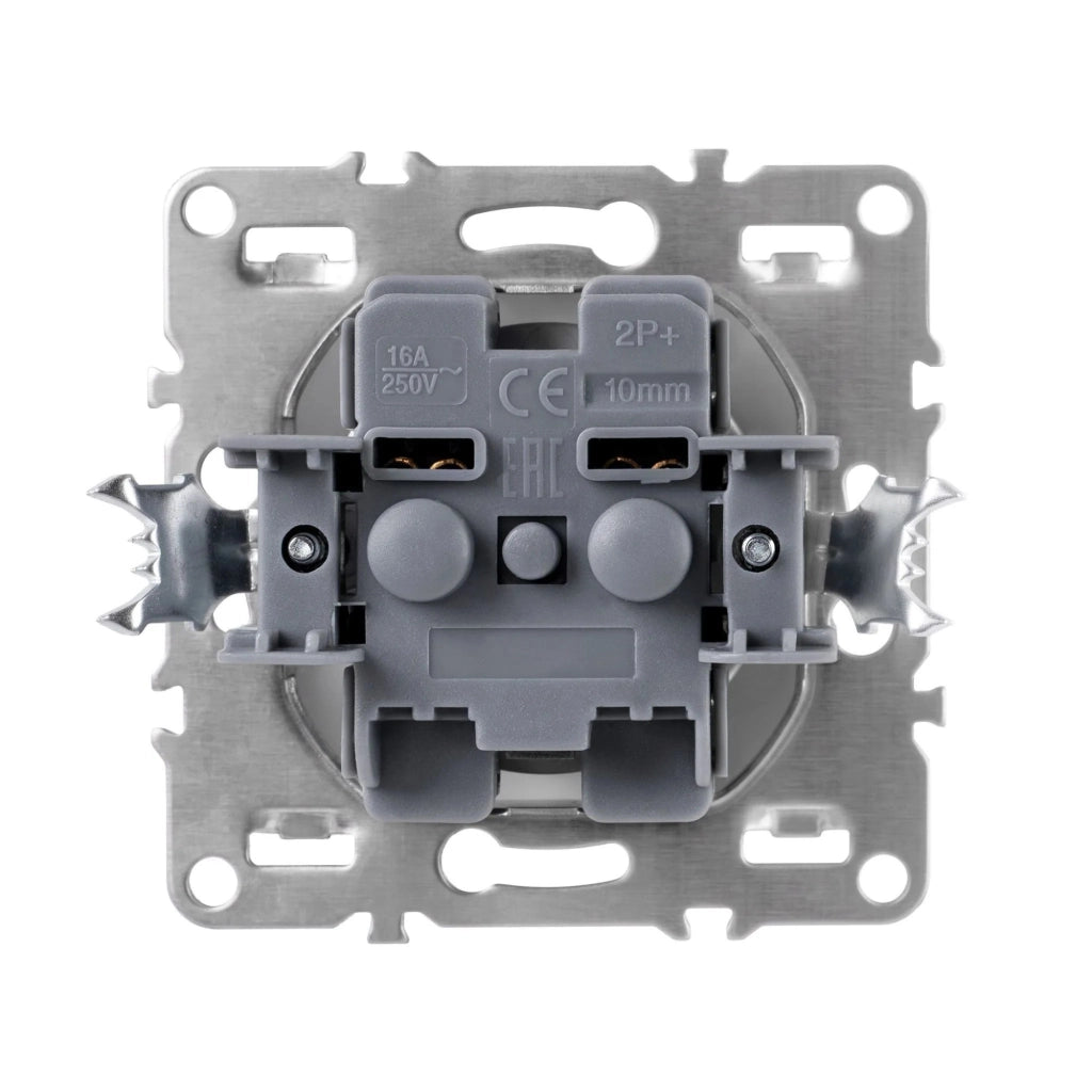 Presa Singola Con Messa A Terra E Placca Oste Jnh001-g Black