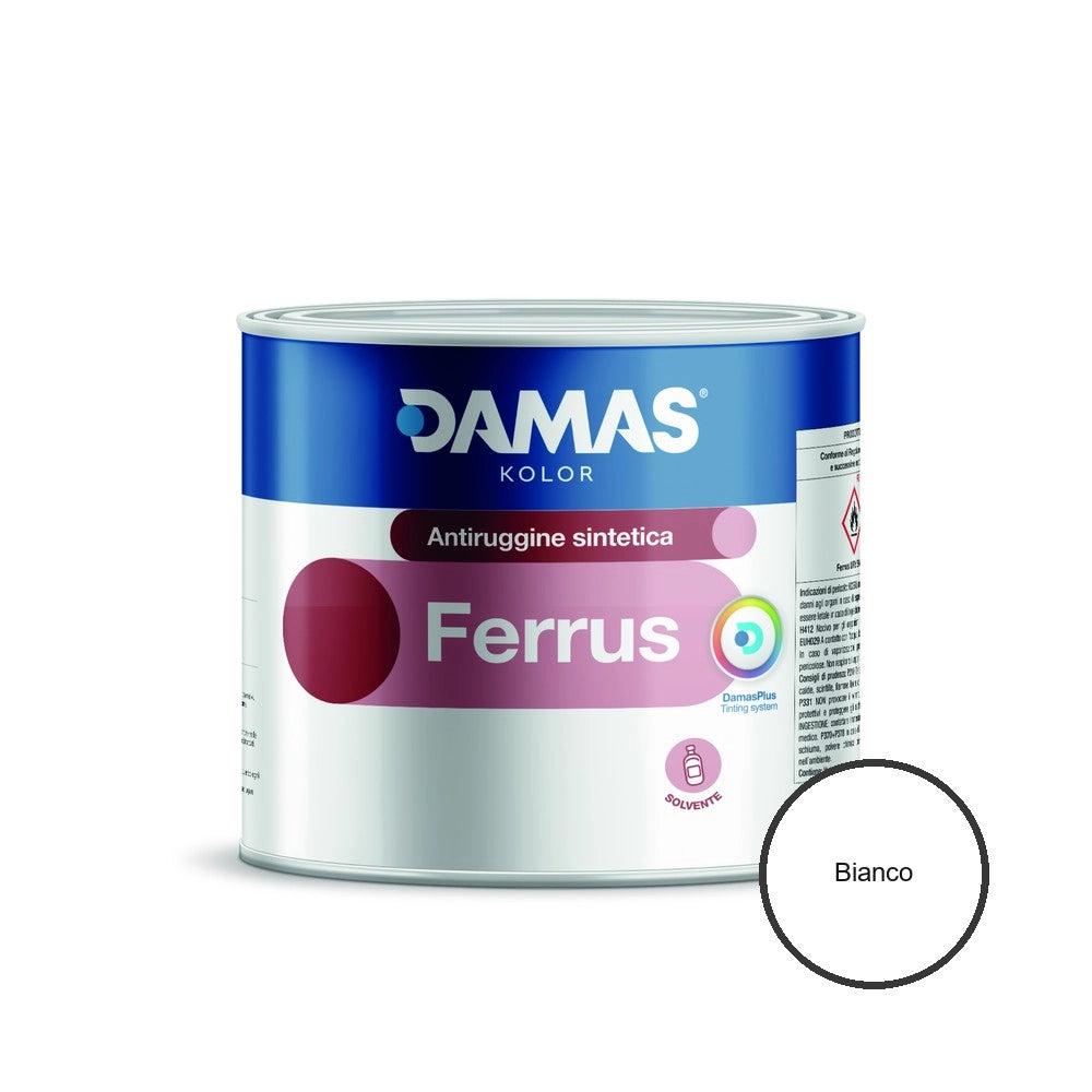 Damas ferrus antiruggine sintetica al fosfato di zinco ferro *** formato 0,500 lt, colore- bianco, confezione 1