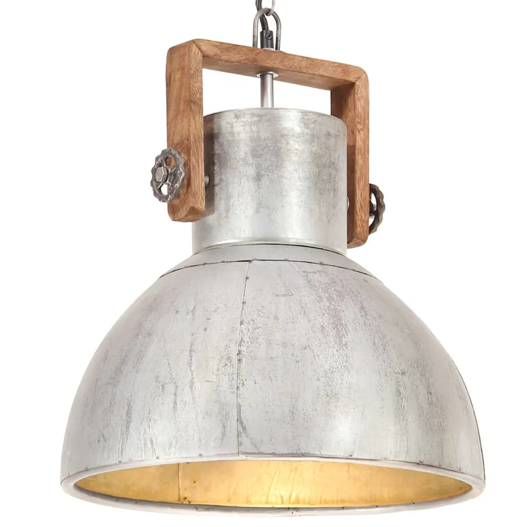 Lampada a Sospensione Industriale 25 W Argento Rotonda 40cm E27 320529