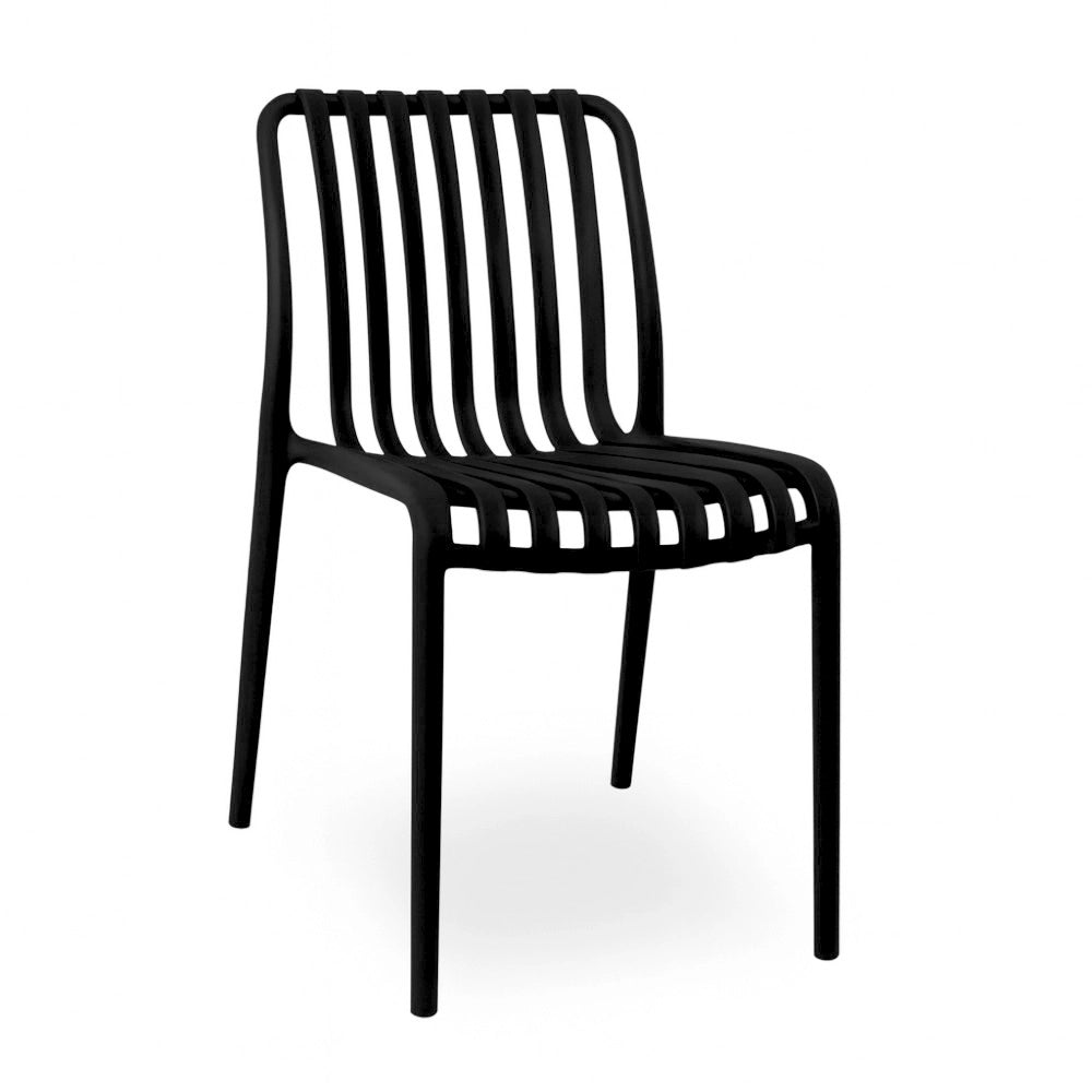 Sedia da esterno Iside in plastica resistente, modello comfort premium nera