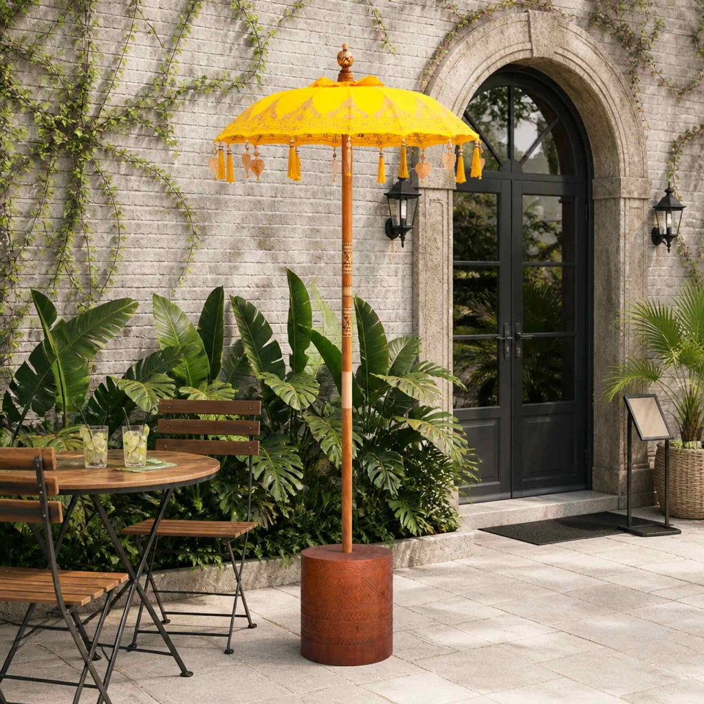 Ombrello balinese con base 2 pz Giallo 3433033