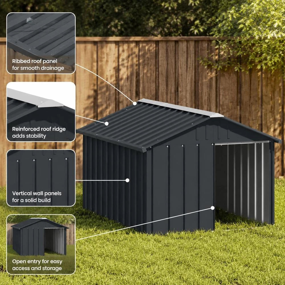 Doghouse Anthracite 116.5x153x81.5 Cm Galvanized Steel