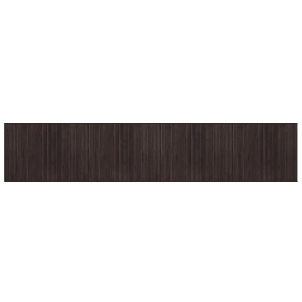Tappeto Rettangolare Marrone Scuro 80x400 cm in Bambù 376923