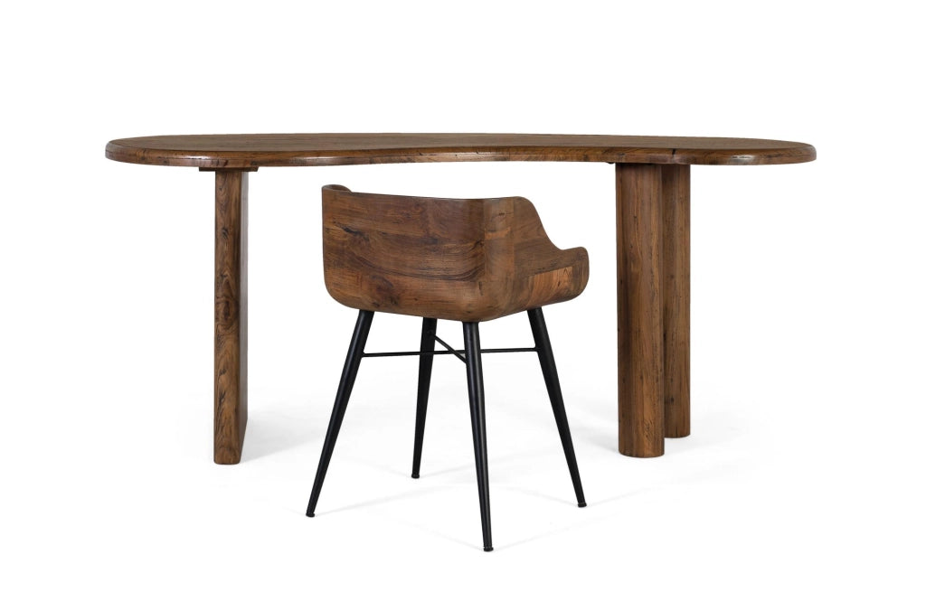 Sedia in legno di teak e gambe in ferro