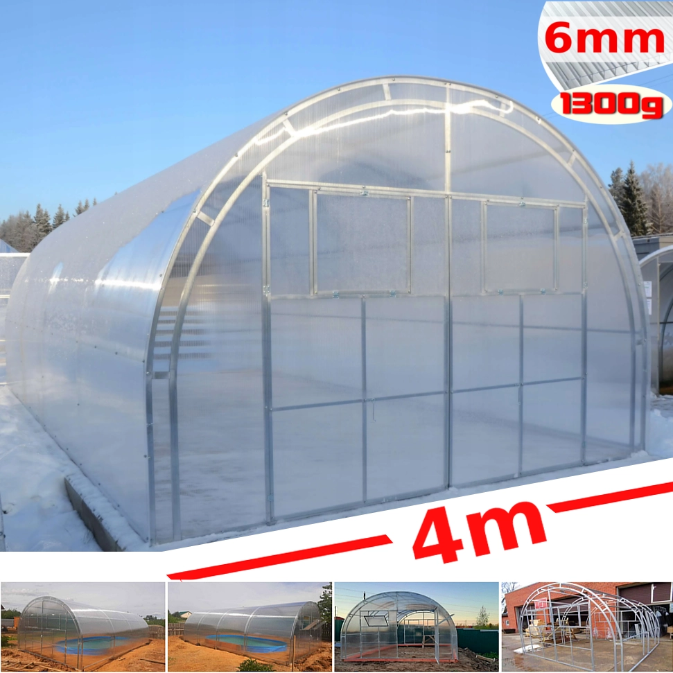 Serra Master 4x4m con copertura policarbonato alveolare 6mm