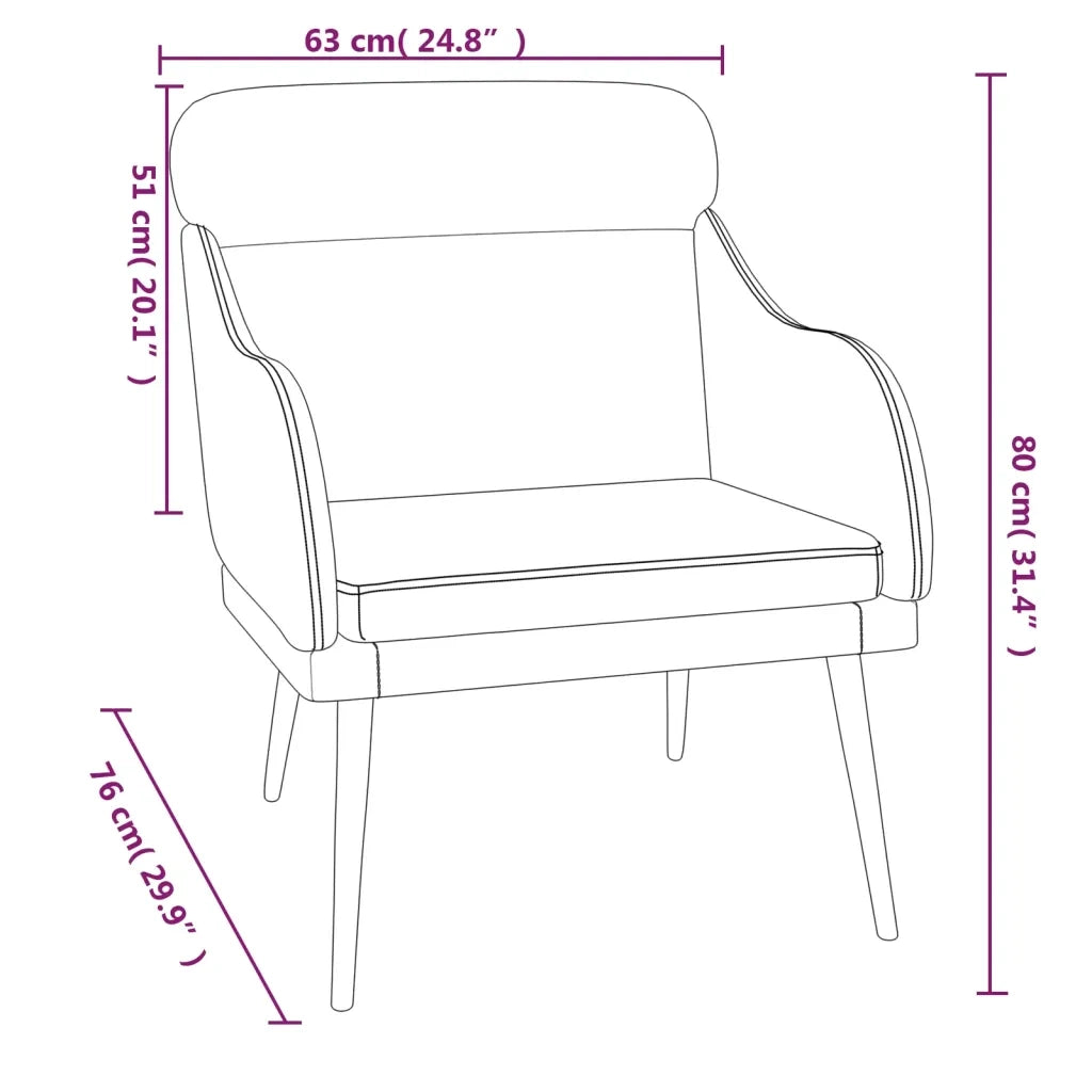 Poltrona Rosa 63x76x80 cm Velluto 351439