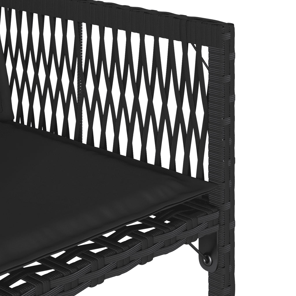 Set da Pranzo da Giardino 11 pz con Cuscini in Polyrattan Nero 3211567