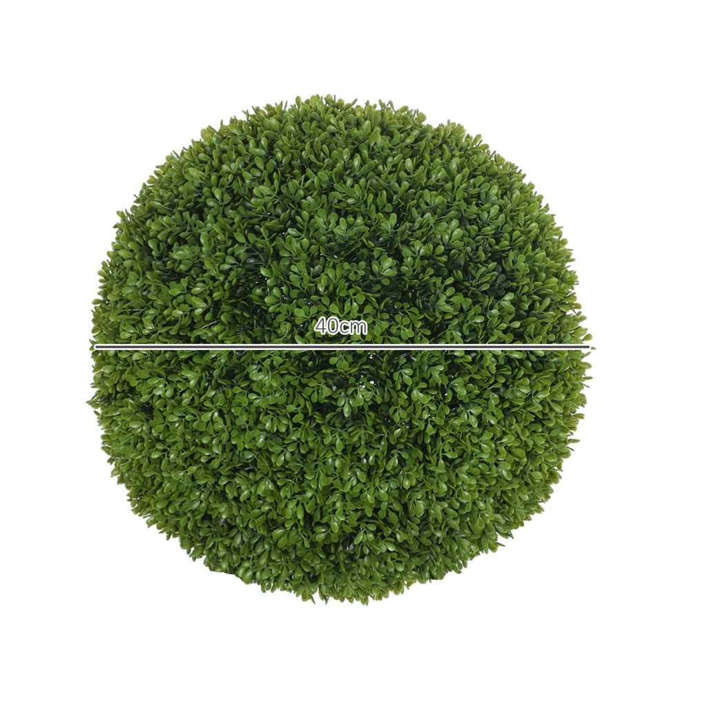 Sfera di bosso artificiale 2 pezzi in plastica verde Ø 40 cm con elementi a incastro per interni ed esterni