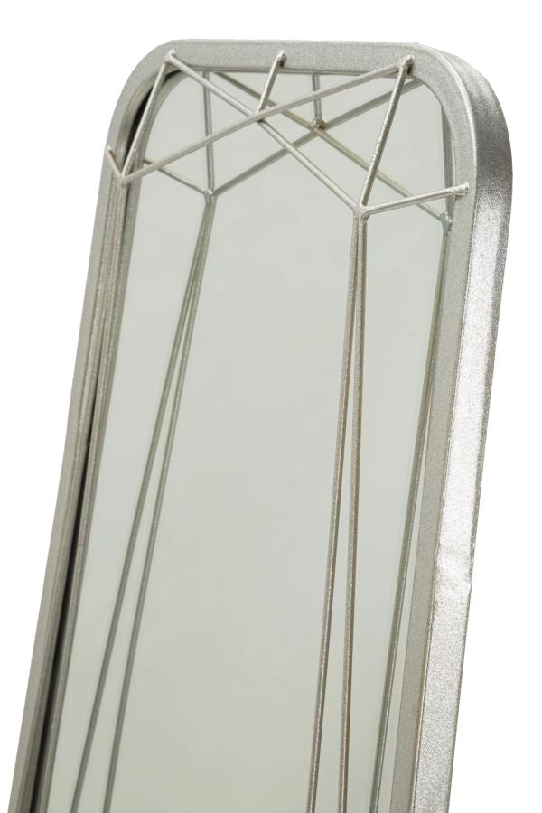 Specchio da Terra Silver 46x2x153 cm in Ferro e MDF e Specchio Grigio