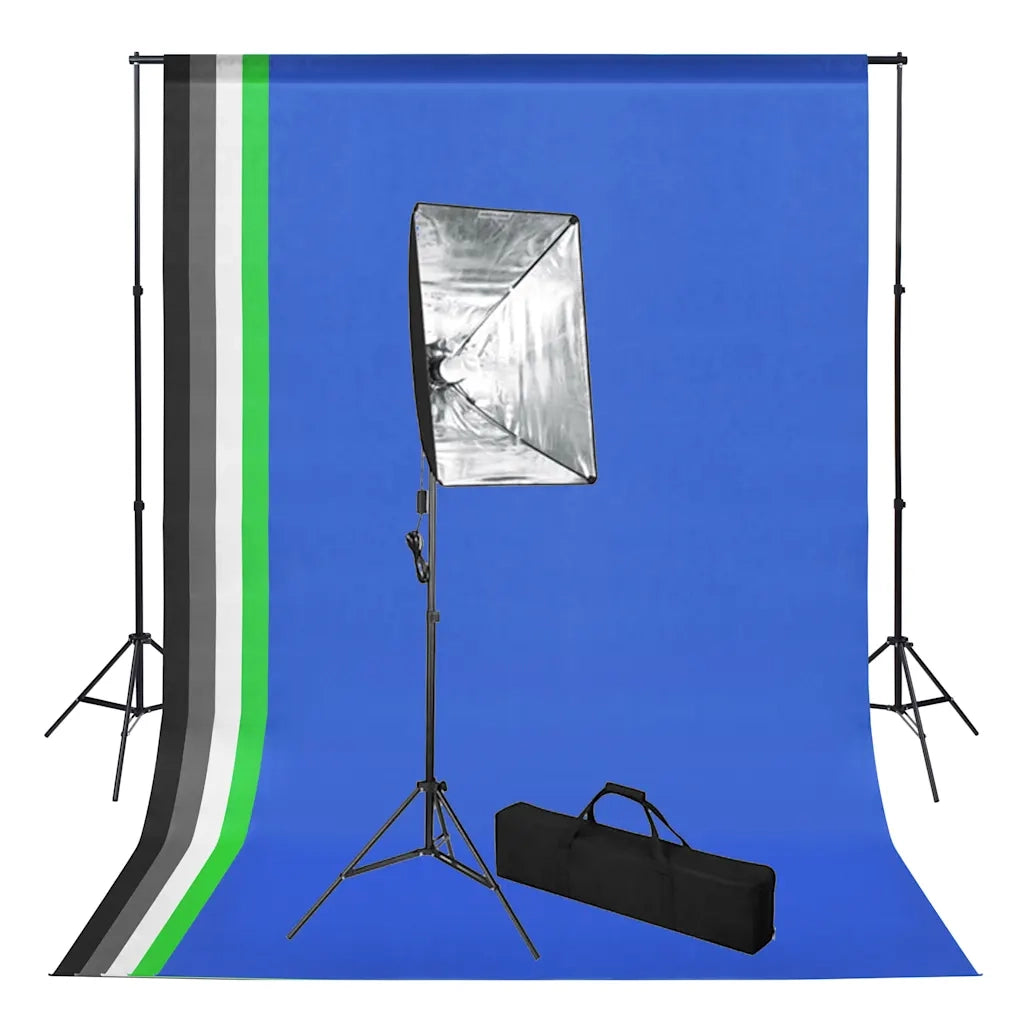Set Studio Fotografico con Sfondi e Luci Softbox 3051358