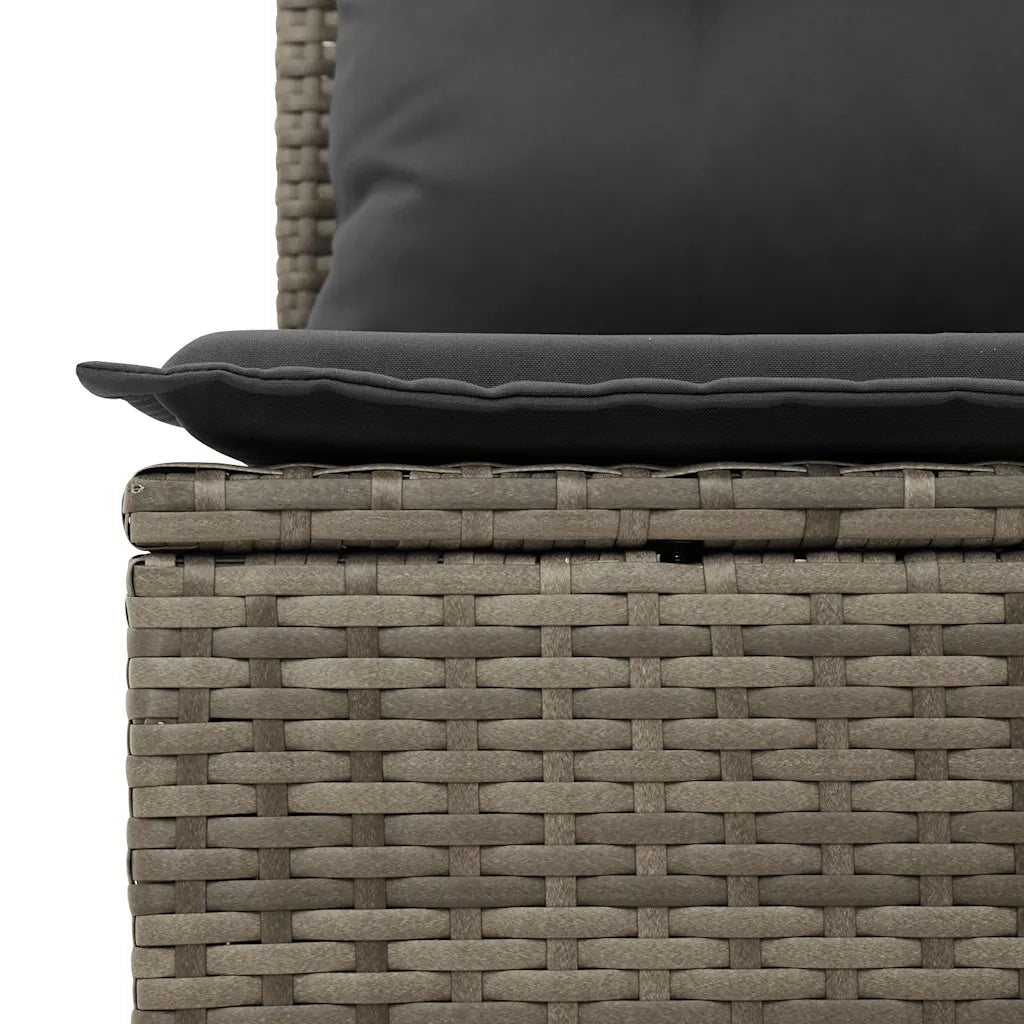 Set Divano da Giardino 9 pz con Cuscini Grigio in Polyrattan 3325646