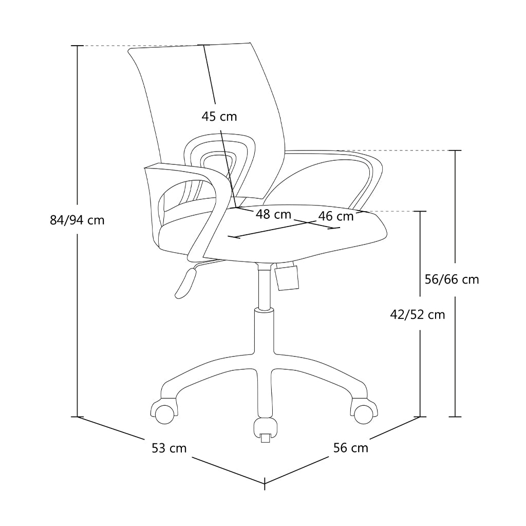 Sedia da ufficio ergonomica girevole arancione - Happy - SU06HAPB