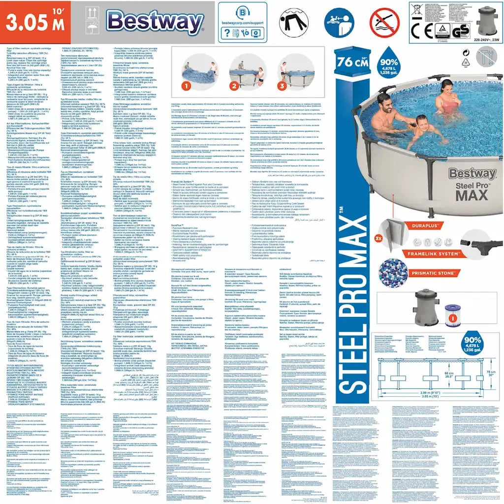 Bestway Set Piscina Steel Pro MAX 305x76 cm 92834