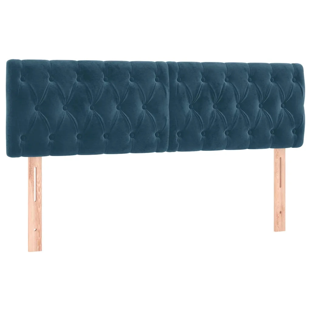 Letto a Molle con Materasso e LED Blu Scuro 140x190 cm 3134583