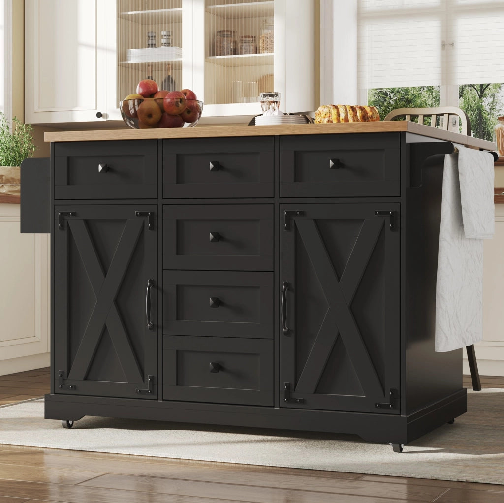 CARRELLO SERVIZIO PIEGHEVOLE 147x70x93 cm Nero MDF e Metallo