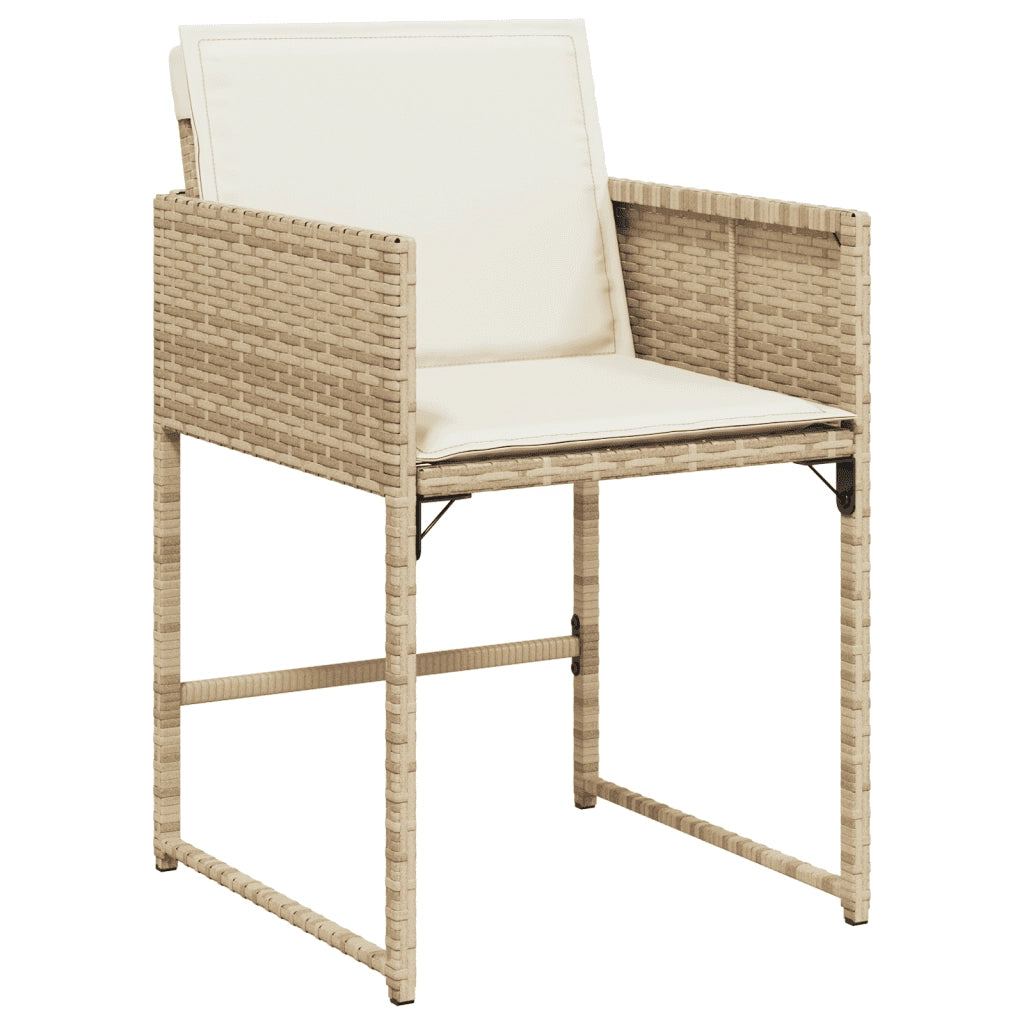 Set da Pranzo da Giardino 13 pz con Cuscini Beige in Polyrattan 3211342