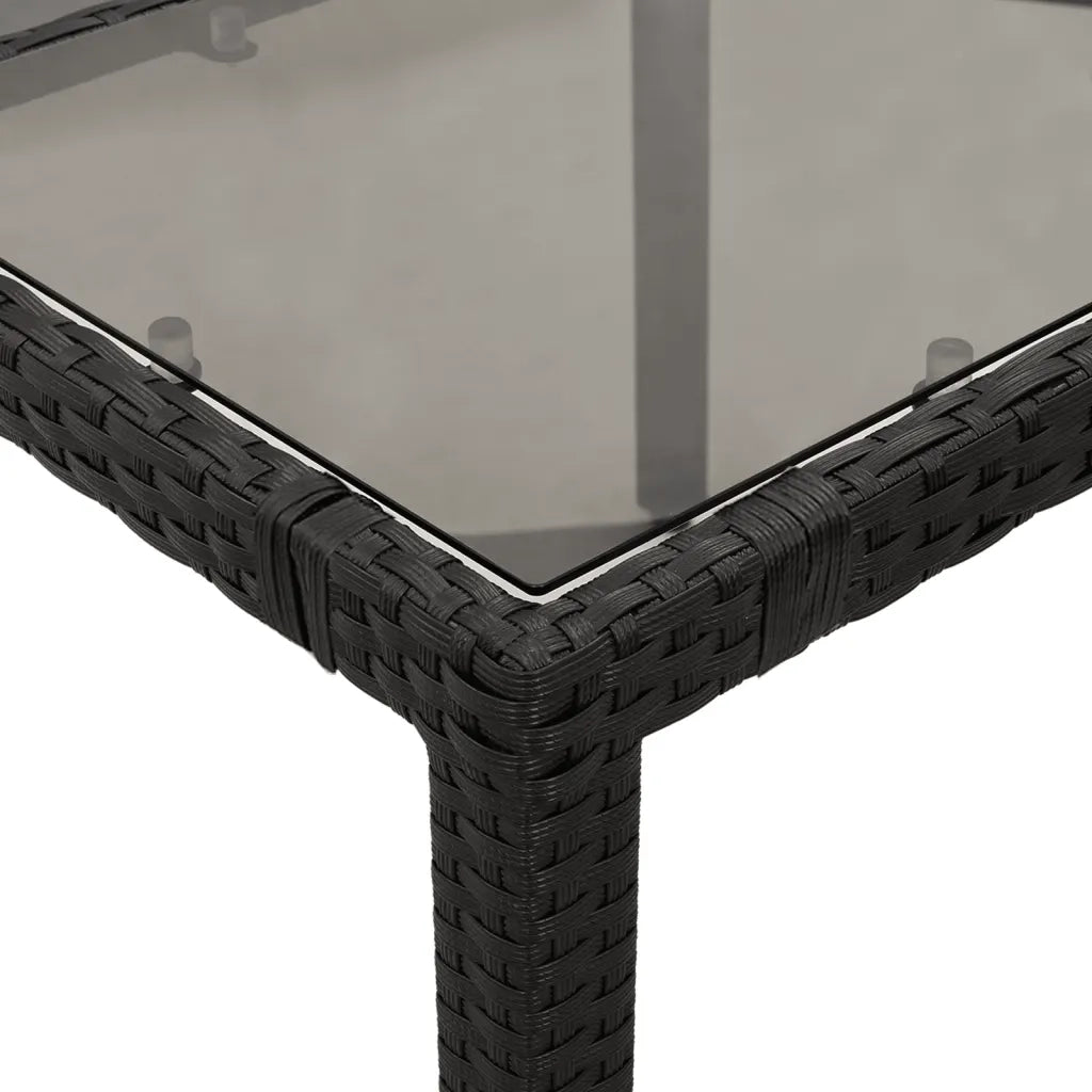 Set da Pranzo da Giardino 5 pz Nero con Cuscini in Polyrattan 3276692