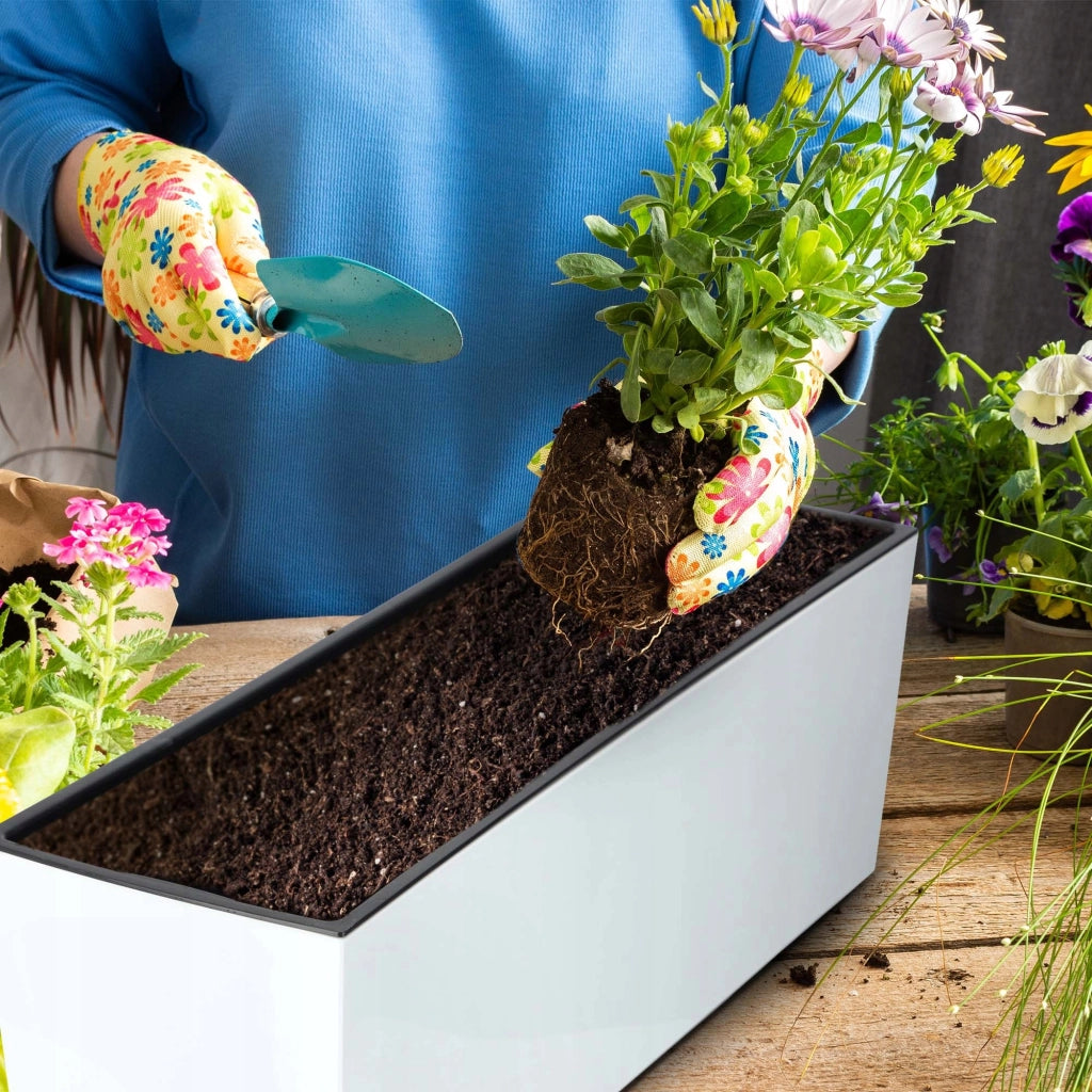 Vaso da fiori KADAX per balcone con supporto per fiori integrato per balaustra, 19x56 cm