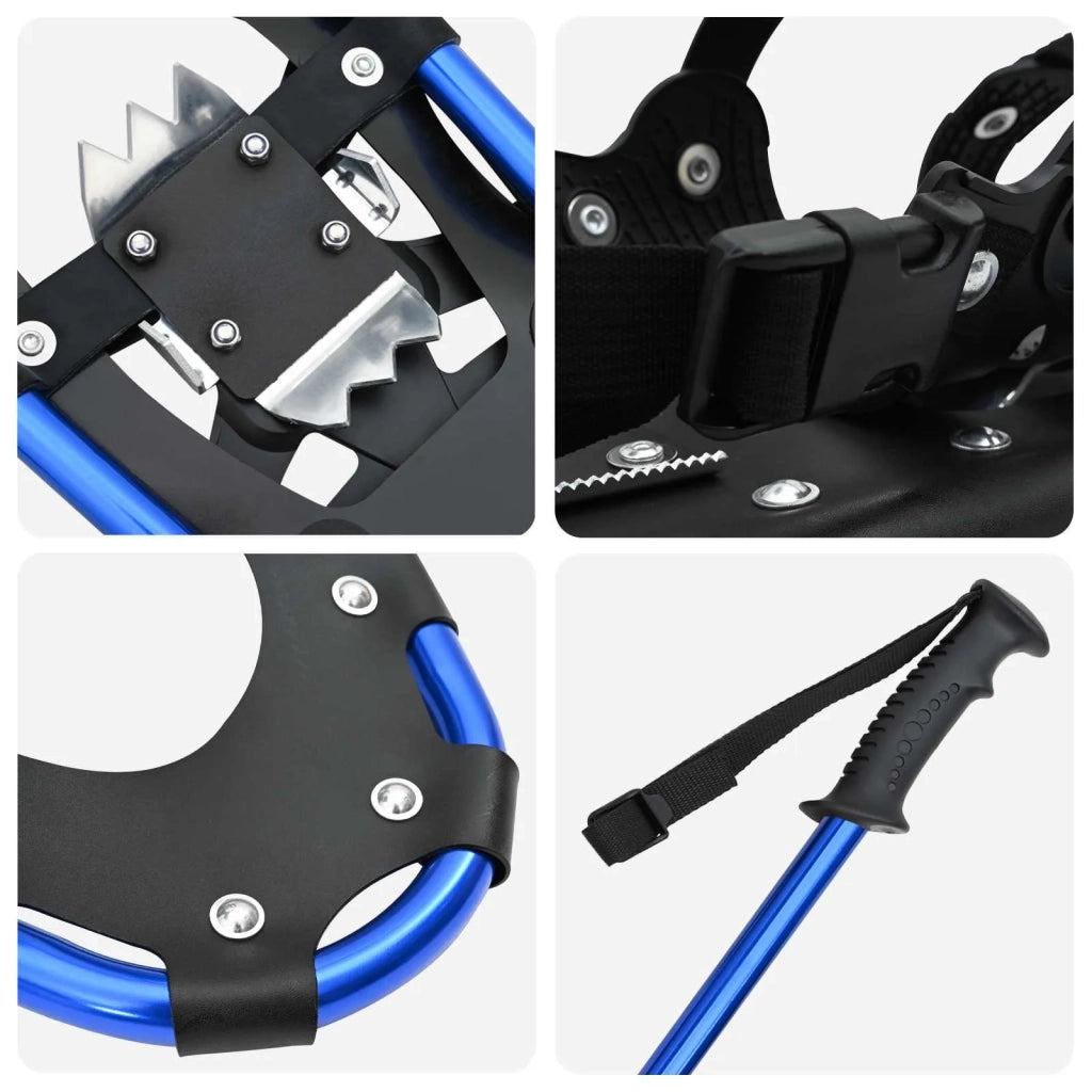Racchette da neve 3 in 1 con bastoni da trekking Blu e Nero CFW2393881