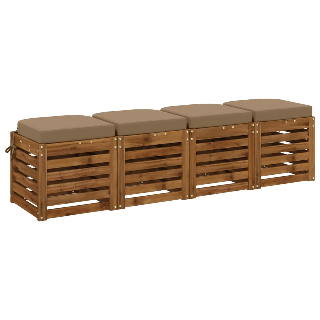 Cuscini per sedile a 4 pezzi SOEST 4 pz 100% Poliestere Tortora 945218