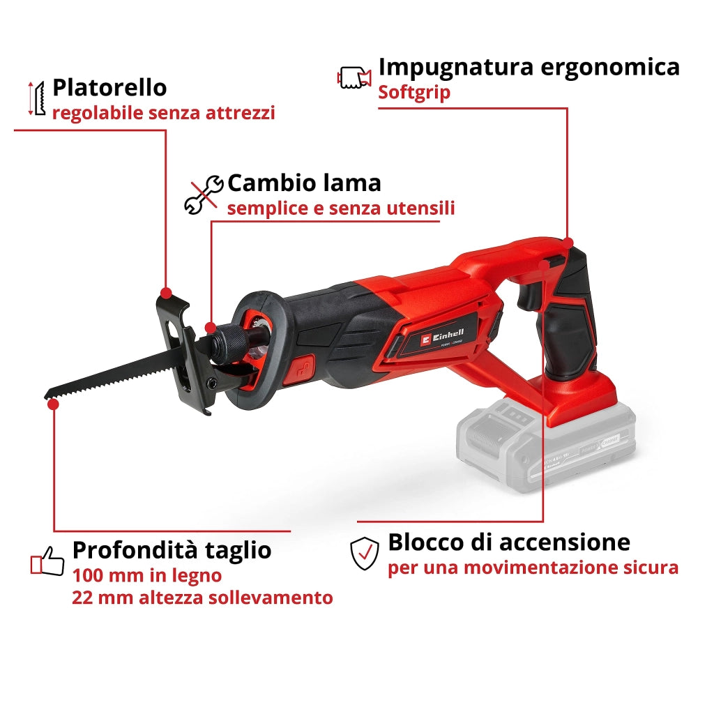 Sega a Gattuccio Batteria Teap 18 Li Solo Einhell Volt 18 Xchange Solo