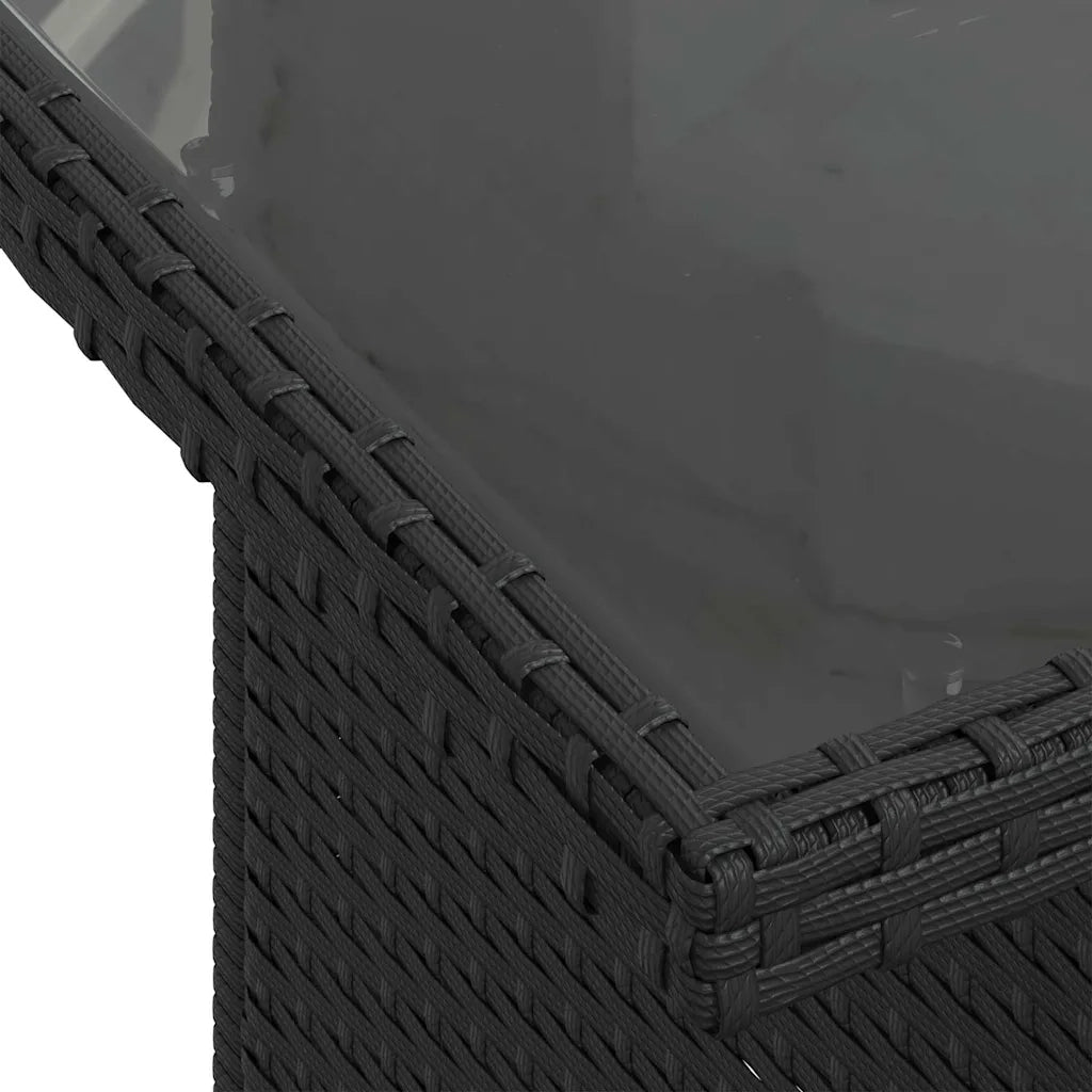 Set Divano da Giardino con cuscino 9 pcs Nero Poly Rattan 3359774