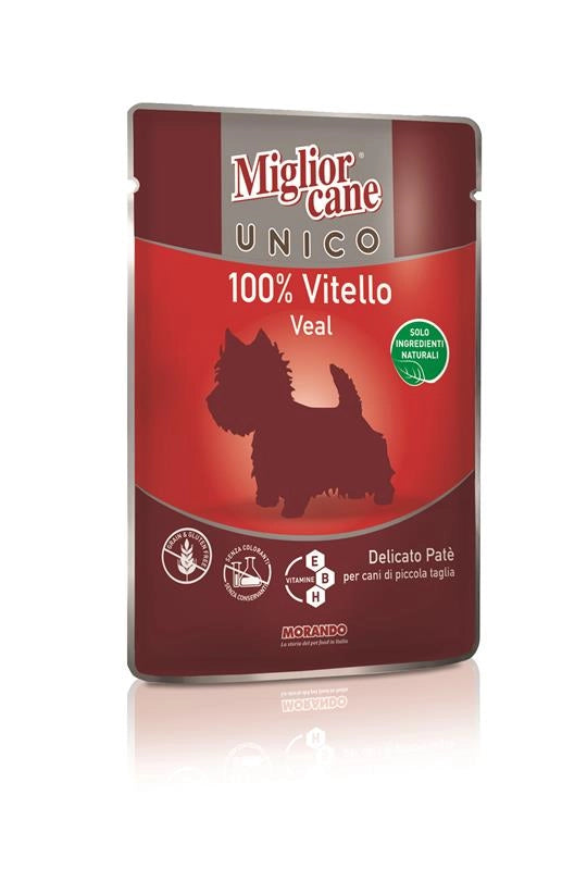 MIGLIOR CANE UNICO PATE' 100% VITELLO CANI TAGLIA MINI 100 GRAMMI