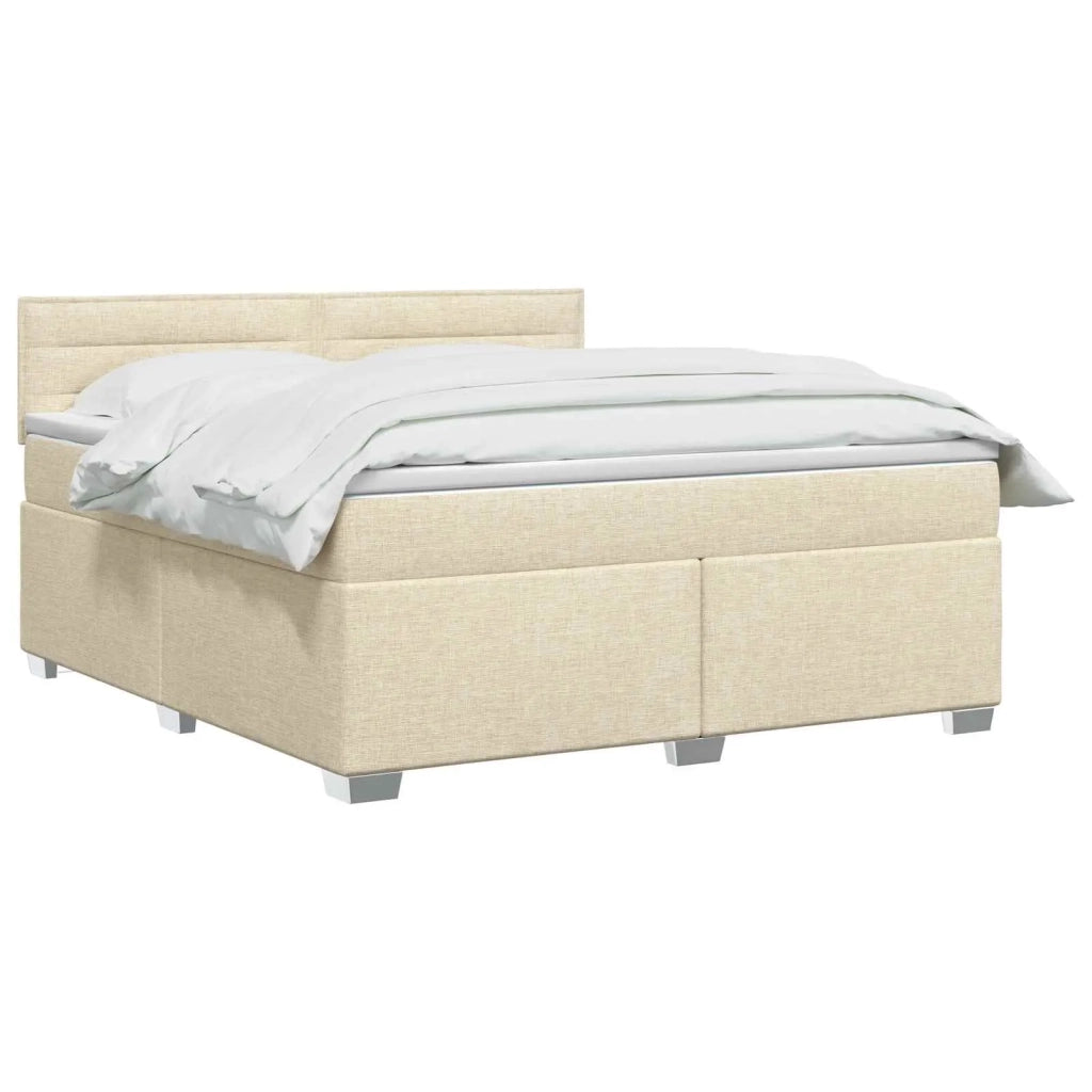 Letto con Box Spring, Materasso e LED Crema 180 x 200 cm 3451999