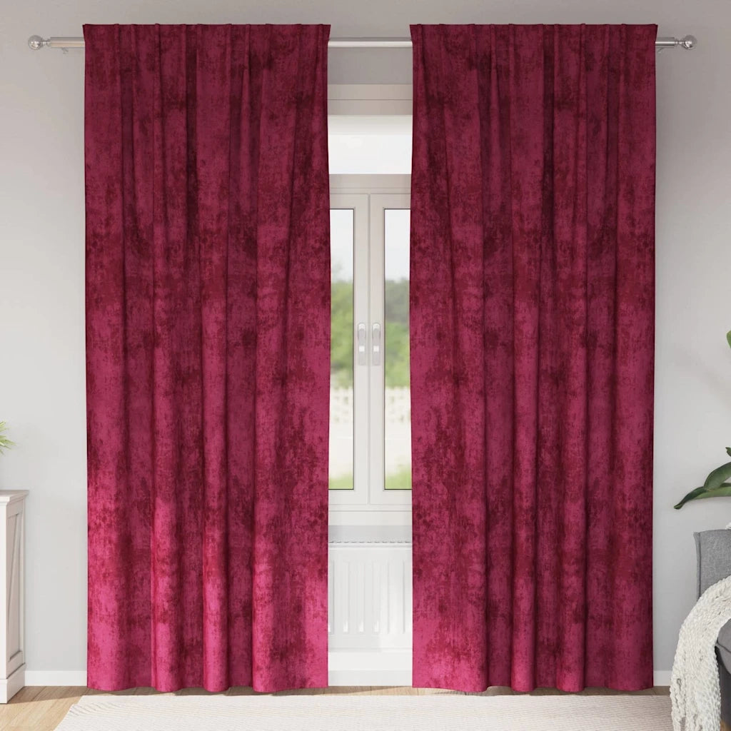 Tende in Velluto 2 pcs Rosso Vino 260 x 140 cm Velluto 4107682