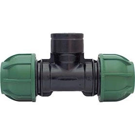 TEE A 90  ° A STRINGERE CON DERIVAZIONE FIL. FEMMINA  EE ? mm 32x3/4x32 - 10 PN - IRRITEC