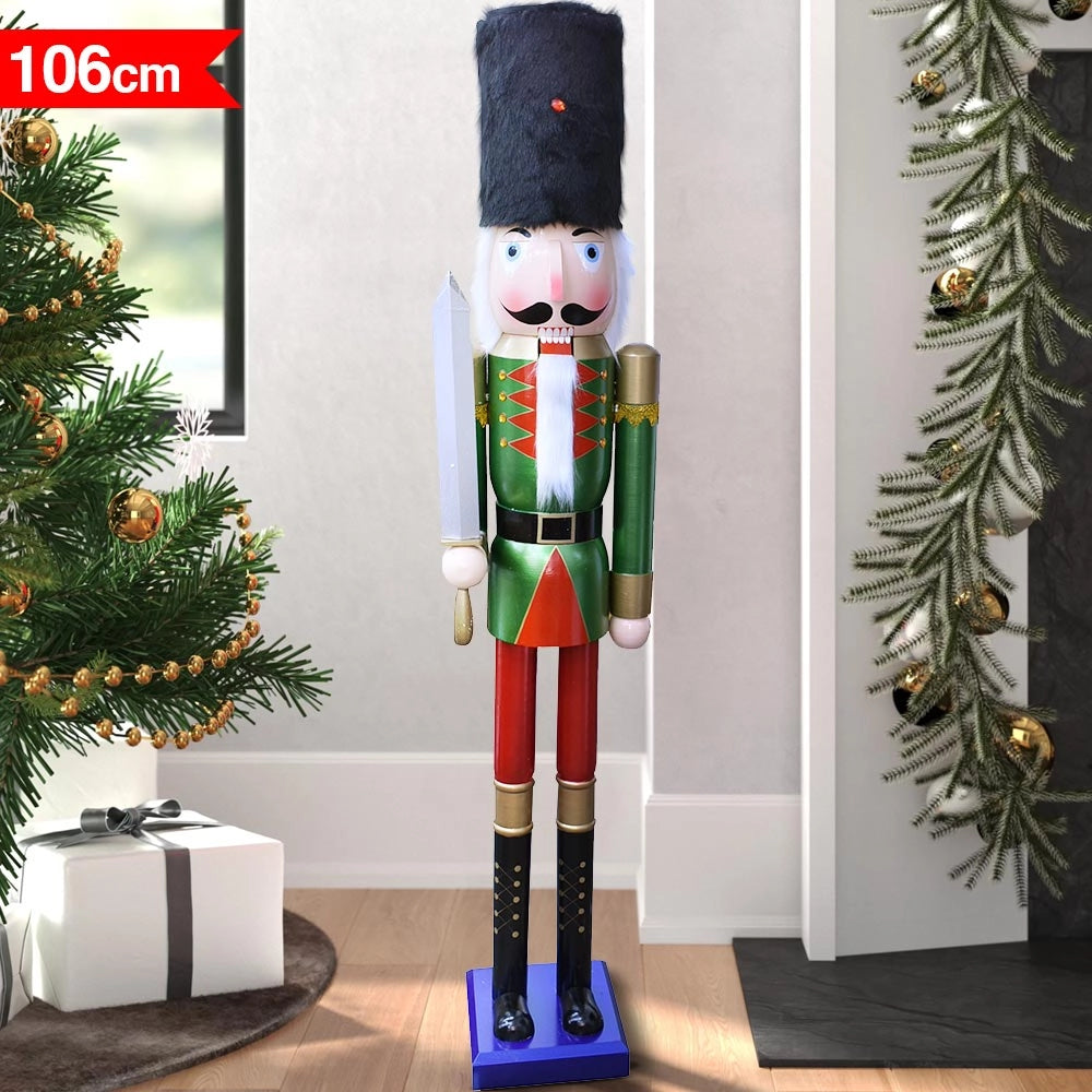 Soldato Schiaccianoci di Natale in Legno Altezza 106 cm Decorazioni Natalizie
