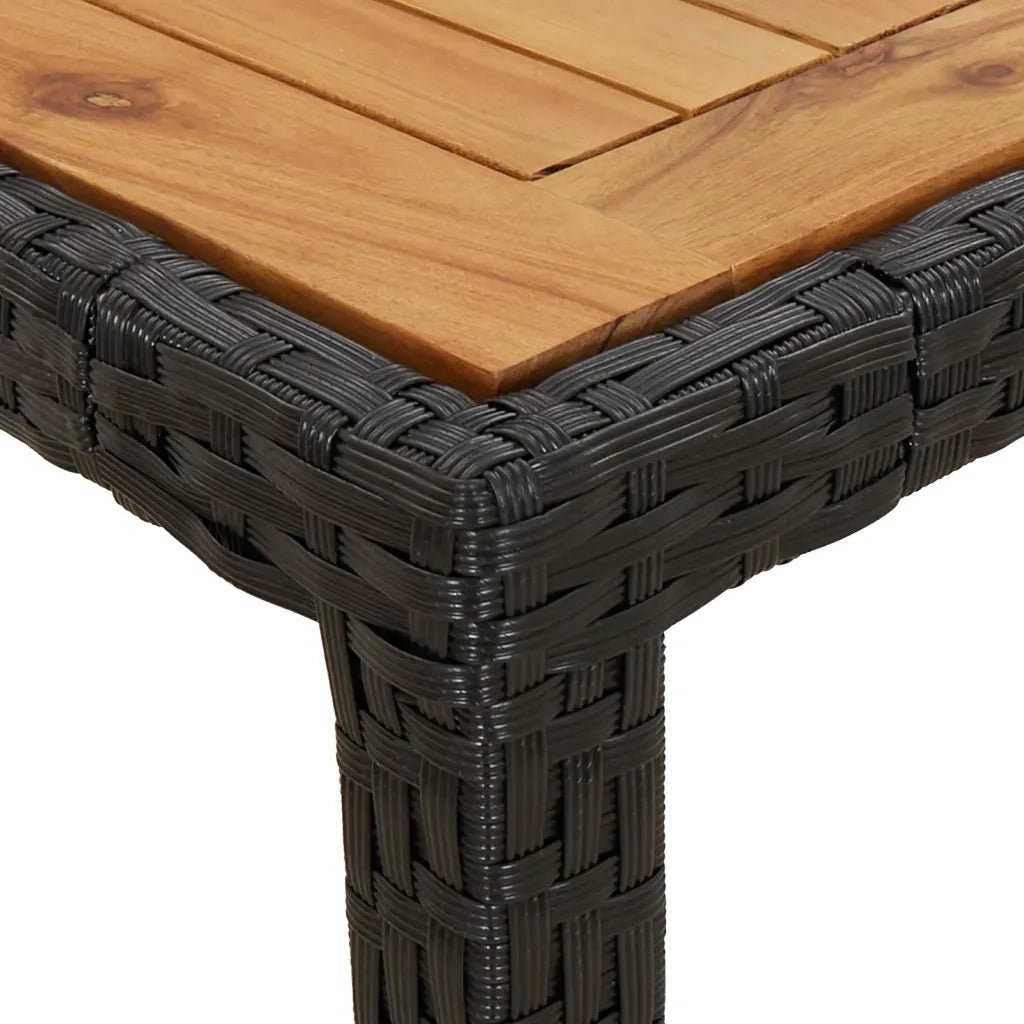 Set da Pranzo da Giardino 5 pz Nero con Cuscini in Polyrattan 3187389