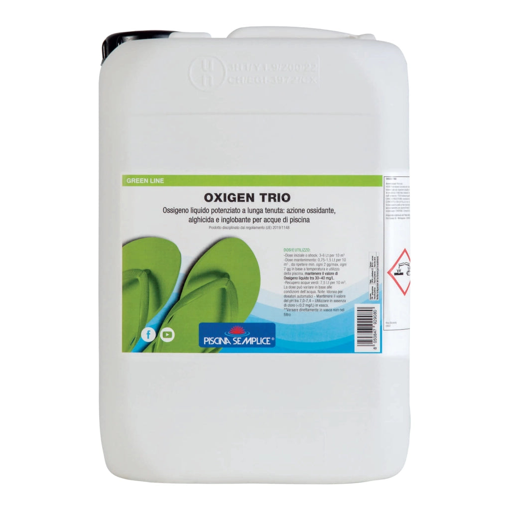 Ossigeno Attivo Trio per Piscina Liquido Kg 10 Piscina Semplice