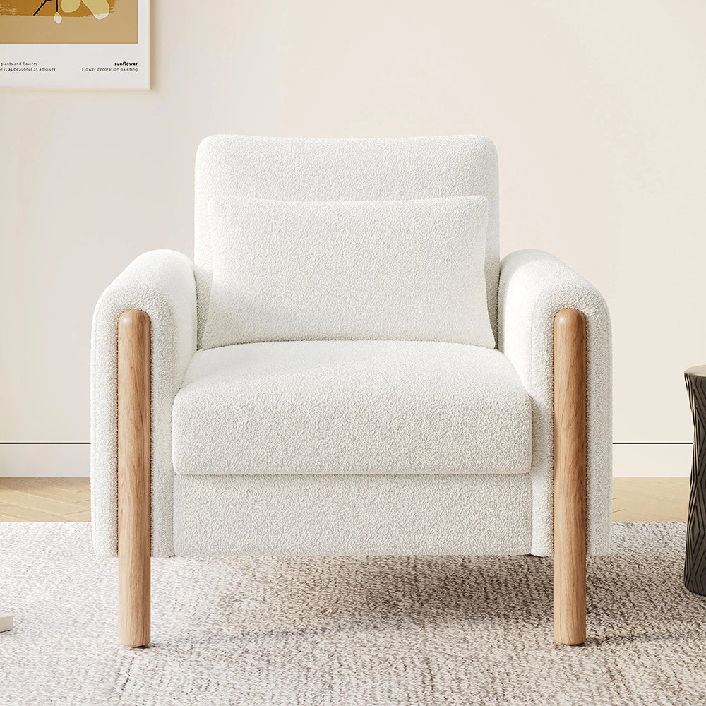 Poltrona moderna - Xylo - Con cuscino spesso, bianco