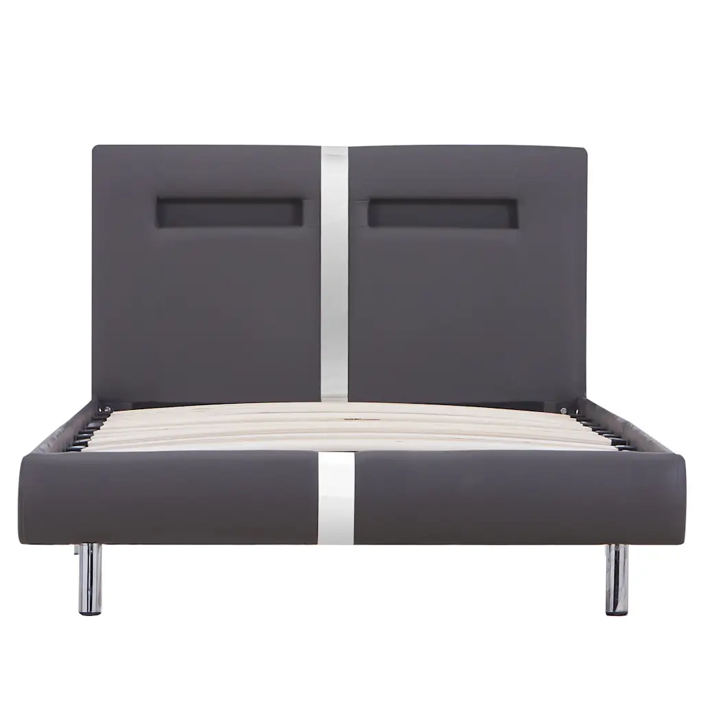 Giroletto con LED senza Materasso Grigio in Similpelle 90x200cm 280856