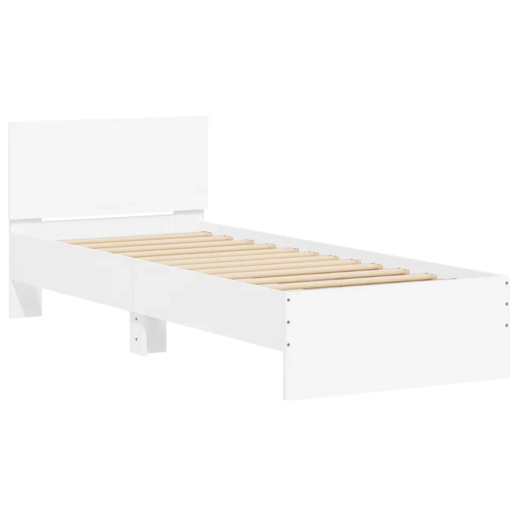 Giroletto con Testiera e LED Bianco 90x190 cm 838834