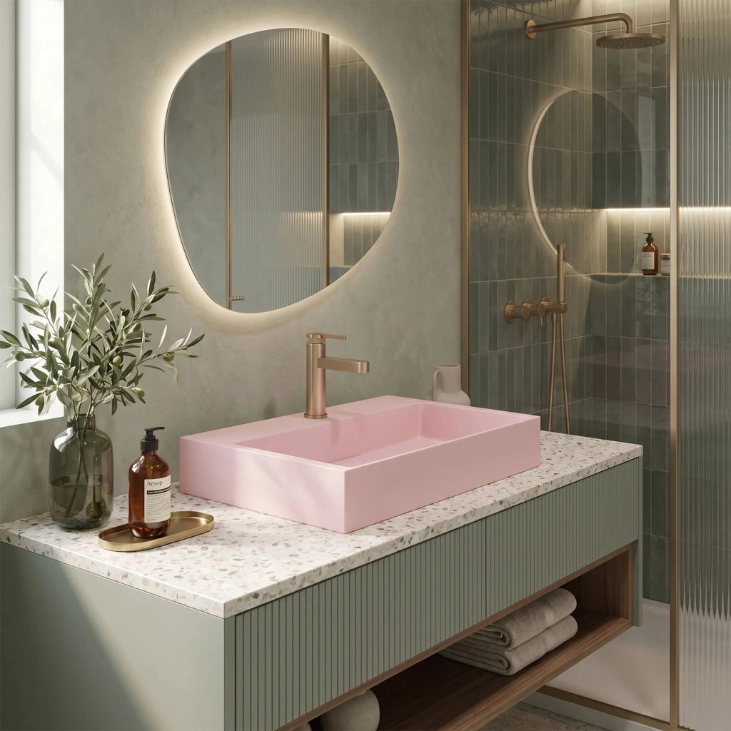 Lavabo In Conglomerato Goya Pink 50cm
