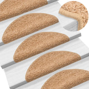Tappetini per scale 10 pz 56x17x3 cm Beige Semicircolari 149787
